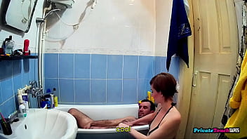 Preview 1 of Lesbian Granny Old And Young - My skinny maid sucks my cock in the bathroom and gets fucked excellent service