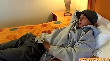 Preview 1 of Kichen Help Son - Inked twink Kelly Cooper solo jerking off his wood hard dick