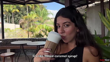 Preview 4 of To Xnxxhd - Crazy CUMWALK in STARBUCKS - Blowjob in Public Toilet,  Drinking coffee with Sperm