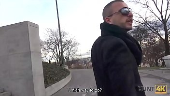 Preview 2 of College Talk - HUNT4K. Boyfriend is watching how his cutie rides strangers phallus