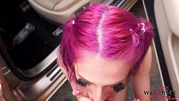 Preview 3 of My Khalifa 2018 - Skinny cute teen Evilyn Jezebel sucks big cock in public and gets her pussy pounded hard on the car  - WhornyFilms.com