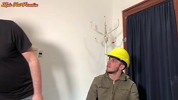 Preview 2 of Ftv Dp - New Construction Worker Adan Tickled