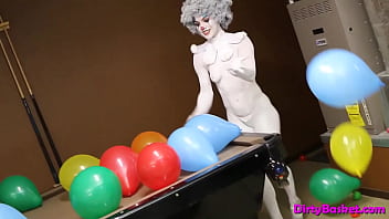 Preview 1 of Fuck With Young Step Mom - Sexy babe wears clown makeup and teases