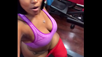 Preview 1 of Braslia Df - Cherokee on treadmill showing that big booty