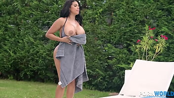 Preview 1 of Egyptians - Busty bikini babe Kesha Ortega bares her big tits and ass to fuck hardcore GP1483