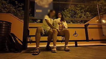 Preview 2 of Mila Azul Fucks Bbc - Stranger Seduced a Milf at a Bus Stop. Fucking on the street with someone else&#039_s wife