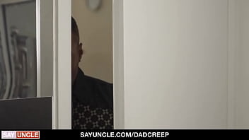 Preview 1 of Porno Dig Com - Stepdad and Stepson comparing their dicks