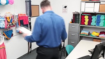 Preview 1 of On Lin Fucked Videos - POV fuck with a petite big tits teen thief and a huge cock officer.