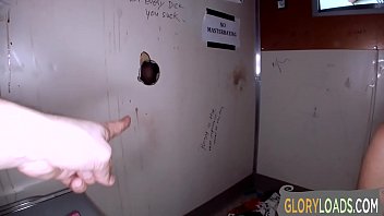 Preview 3 of Secondary School Porn - Dick licking gloryhole chick getting cumshots