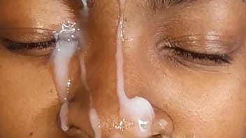 Preview 1 of Wwwsix Videos Enamil Hours - GIANT CUM FACIAL ON EBONY TEEN