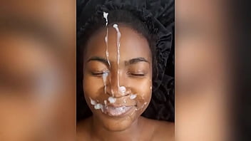 Preview 4 of Wwwsix Videos Enamil Hours - GIANT CUM FACIAL ON EBONY TEEN