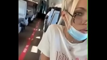 Preview 1 of Nude Tube School - Rubia muestra su verga en el avion