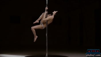Preview 3 of Sister Nind Me Sex - Petite MILF brunette showing off her pole dancing skills