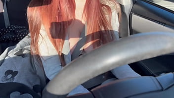 Preview 1 of Housewife Interracual Firced - Artemisia Love Showing her big Hot tits while driving hard big nipples
