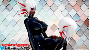 Preview 3 of American European Porn - ラバースーツのふたなりパイズリ①