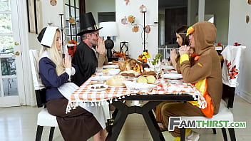 Preview 1 of My Freand Mum - Thanksgiving Squirt Fest With Family