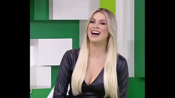 Preview 4 of Stand Handjob - busty blonde presenter in pictures