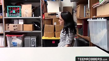 Preview 2 of Keani Leei - Tied Girl Shoplifter Kylie Martin Sucking Big Cock - Teenrobbers.com
