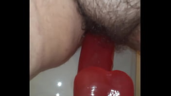 Preview 3 of First Time Anal Taker Anal Xxx - Fat bitch takes a huge dildo in her pussy