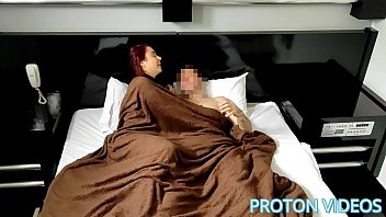 Preview 2 of Blowjob Homo - Watching movie with Mary Redqueen and eating &quot_Special Snack&quot_ ends into a hot fucking - p1