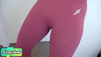 Preview 4 of Khoon Bhari Choot - Filled My step Sister&#039_s Yoga Pants With Huge Cum Load and Pull Them Up
