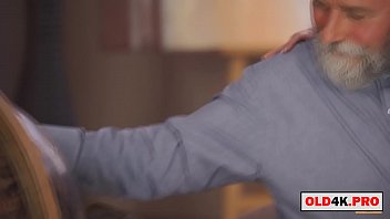 Preview 1 of Desi Poron Videos - grandpa teaches the blonde college girl