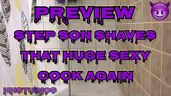 Preview 1 of Tamel Beeg Sax Vedo Dawolload - Step Son Shaves That Huge Sexy Cock Again (Preview)