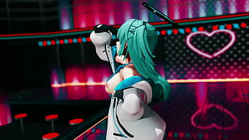 Preview 2 of Xhamsetr Porn Tube - Hayase Yuuka Hentai Blue Archive No Bra Dance Queencard MMD 3D Clear Blue Hair (CLIP)