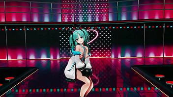 Preview 3 of Xhamsetr Porn Tube - Hayase Yuuka Hentai Blue Archive No Bra Dance Queencard MMD 3D Clear Blue Hair (CLIP)