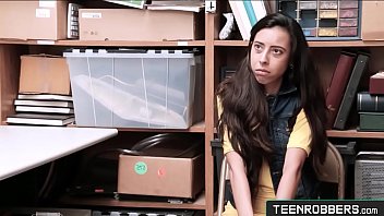 Preview 1 of Strapon And Gay - Rough Fuck Between Officer and Shy Teen in front of Her Mom - Teenrobbers.com