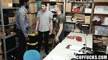 Preview 1 of Coboy Anal - Two Shoplifters Are Taken To The Back Room By Our Hot Loss Prevention Security,  Devin Trez,  Where They Eventually Do A Dirty Deal With Him!