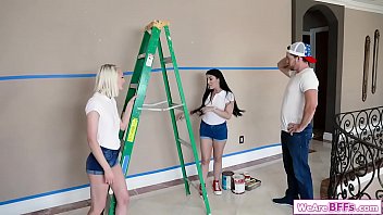 Preview 1 of Back Side Lisa An - Dude fucks client and her 2 best friends
