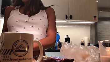 Preview 2 of Matures In Slip - Young amateur wife does the dishes when the voyeur cam is on
