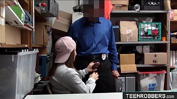 Preview 2 of Milena Caroca - Rebel Teenager Shoplifter Obligated To Suck Big Cock - Teenrobbers.com