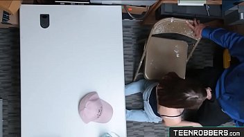 Preview 4 of Milena Caroca - Rebel Teenager Shoplifter Obligated To Suck Big Cock - Teenrobbers.com