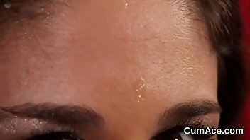 Preview 1 of Hot Sex Mom Sun - Hot idol gets cumshot on her face swallowing all the cum