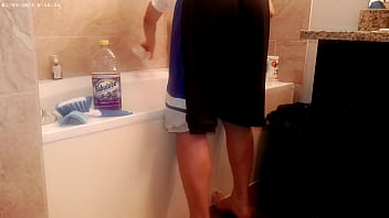 Preview 1 of Husband Ded - Generally tiding up the Bathroom Housechore work
