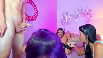 Preview 2 of Bhabi K - They fuck this purple-haired girl&#039_s throat and we see how she buries herself to the bottom