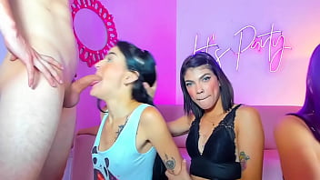 Preview 4 of Bhabi K - They fuck this purple-haired girl&#039_s throat and we see how she buries herself to the bottom