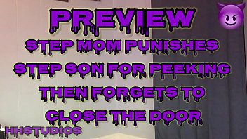 Preview 1 of Merzagaleb Gazal Am3 - Step Mom Punishes Step Son For Peeking The Forgets To Close The Door (Preview)