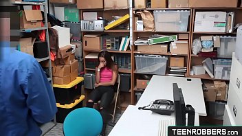 Preview 1 of Elegal Affair Sex - Manipulating Teenie Shoplifter to Stroking Big Cock - Teenrobbers.com