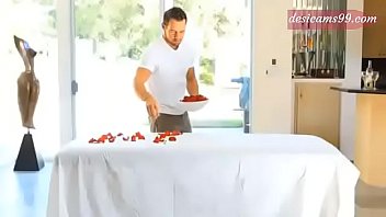 Preview 1 of Condomsex - Sensual Massage On A Bed Of Roses For Kiera King
