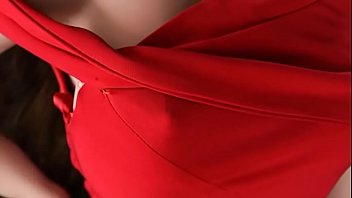 Preview 2 of Adibasi Sexvideos Videos - Mature brunette sex doll in long red dress