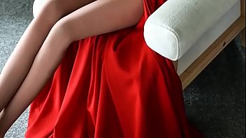 Preview 4 of Adibasi Sexvideos Videos - Mature brunette sex doll in long red dress