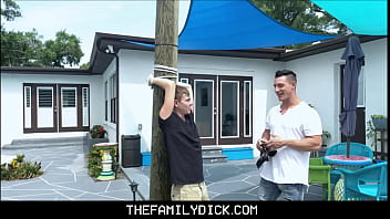 Preview 1 of Desi Sex Beeg Video - Tied Up Twink Nephew Johnny Hunter Fucked By Hot Uncle Jax Thirio Outdoors