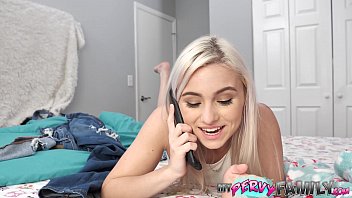 Preview 1 of Sunnyliyon 4k Dwnlod Sex Com - Stepdad Disciplines Hot Blonde StepDaughter for Piercings
