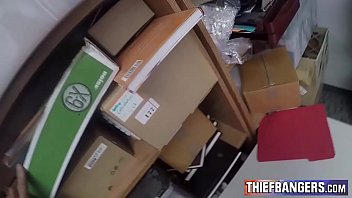 Preview 1 of Sixxxix Hd - Petite Young Shoplifter Strips Naked &amp_ Fucks The Security Guard