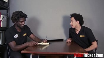 Preview 1 of Www Video X - Black Gay Cops Play Dirty During Lunch