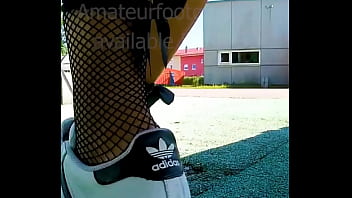 Preview 2 of Xxx4g S - My Adidas Superstars totally sweaty and smelly Shoeplay,  dangling,  Dipping