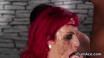 Preview 1 of Xxxdf Mp4 - Wicked beauty gets sperm shot on her face gulping all the cum